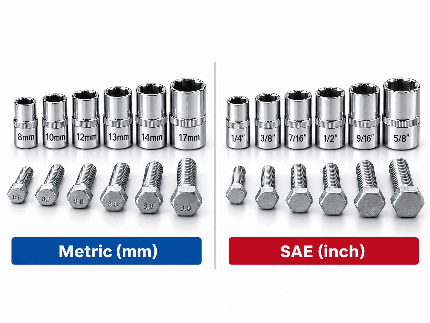 Metric and SAE socket size